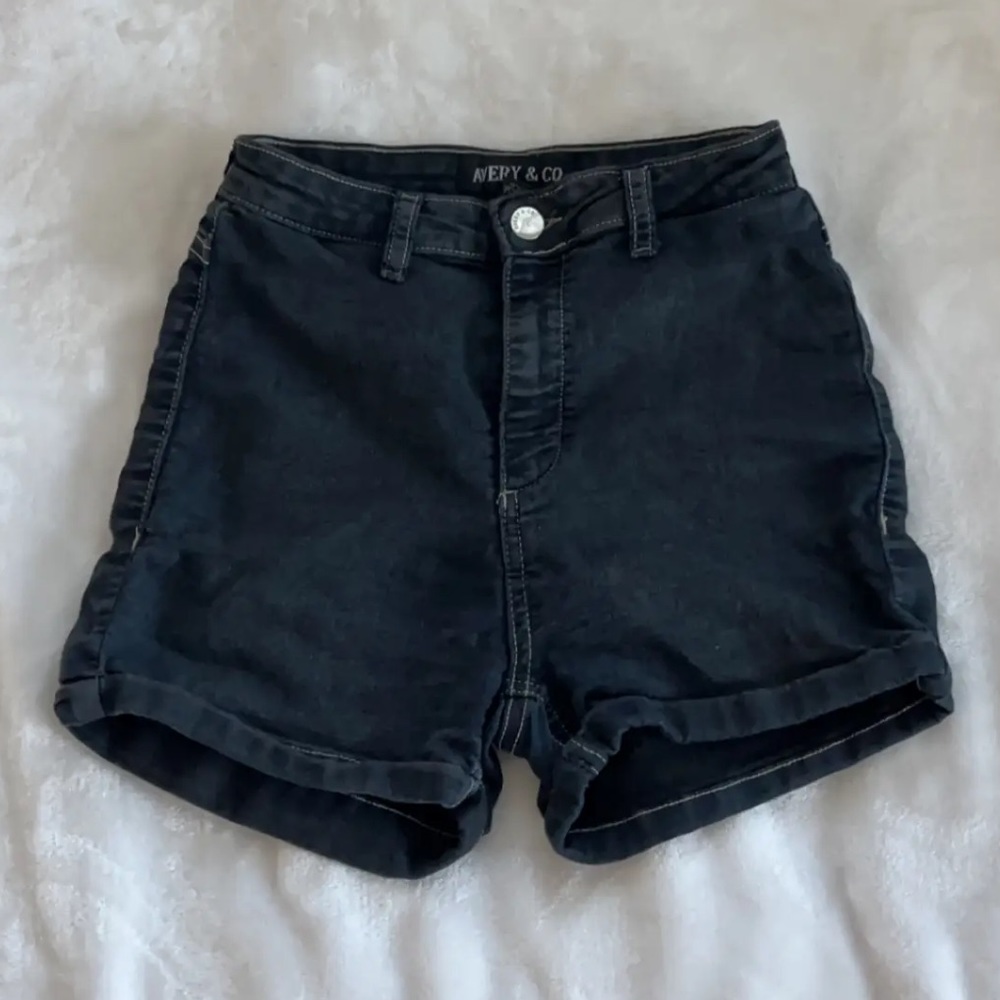 Black shorts, good quality, tight fit.